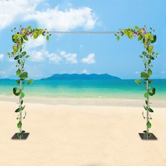 Heavy Duty Pipe Drape Kit Backdrop Support w/ Metal Steel Base-Height Adjustable
