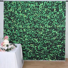 GREEN 8 ft x 8 ft Printed Vinyl Greenery Banner PHOTO BACKDROP Party Decorations