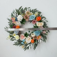 24″ Faux Floral Wreath, Elegant Front Door Decor