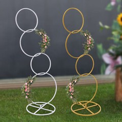 Wedding Backdrop Stand(Circle and Square), Detachable 4 Tier Flower Arch Frame
