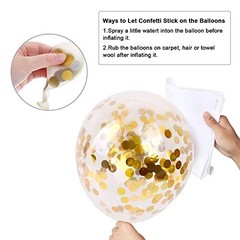 Navy Blue Balloons Garland Kit, 120 pcs Navy and Gold Confetti White Balloons