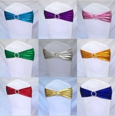 100 Metallic Spandex Chair Band for Folding Banquet Universal Chair Covers