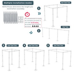 Canopy Frame Wedding Backdrop Stand Height Adjustable 9.8ft for Party Ceremony