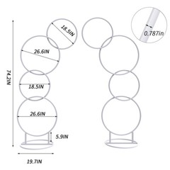 Wedding Flower Display Frame Round Arch White Metal Circle Backdrop Stand Party