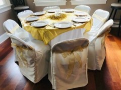 Polyester Folding Wedding Chair Covers 25 50 75 100 Bulk Black White Ivory
