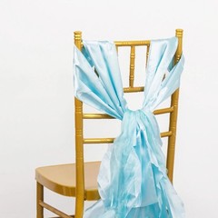 5 BLUE Curly Willow Chiffon Satin CHAIR SASHES Party Event Decorations Supplies