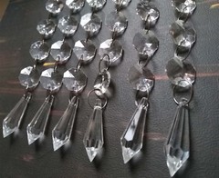 30pcs Acrylic Crystal Garland Hanging Beads Curtain Wedding Club Party Decor DIY