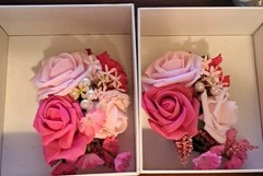 Set of 2 Hot Pink Rose/Pink Flower Corsages Prom Wedding Mothers Bridesmaid