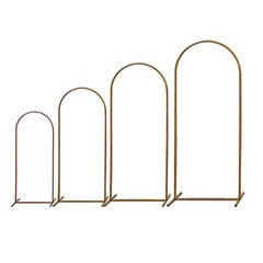 4 Gold Metal Floral Display Frame Round Top BACKDROP STAND Arch Set Party Events