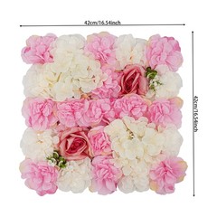 6 Pcs Artificial Flower Wall Panel, Artificial Floral Wall Decoration Backdrop