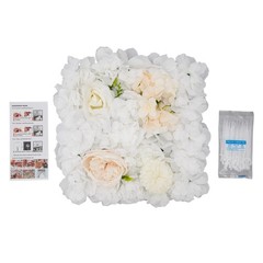 12PCS Artificial Flower Wall Panels White Artificial Flower Wall Backdrop Panels