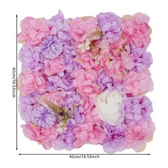 6 Pcs Artificial Floral Panels, Flower Wall Panels For Weddings, Birthdays