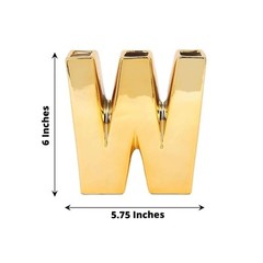 GOLD 6″ Ceramic W Symbol Flower VASE Table Centerpiece Party Events Decorations