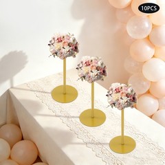 10Pcs 40cm Wedding Flower Stands Metal Flower Holder Table Centerpieces Gold NEW