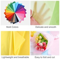 MIAHART 100 Sheets Multicolor Tissue 20×14 Inch (Pack of 100), multi-colored