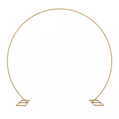 84 In. Gold Metal Circle Wedding Arch Frame Backdrop Trellis for Weddings, Valen