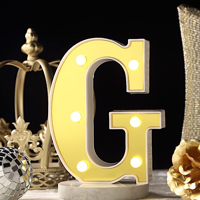 6″ tall GOLD G LED Lighted Marquee Letters Sign Party Wedding Events Decorations