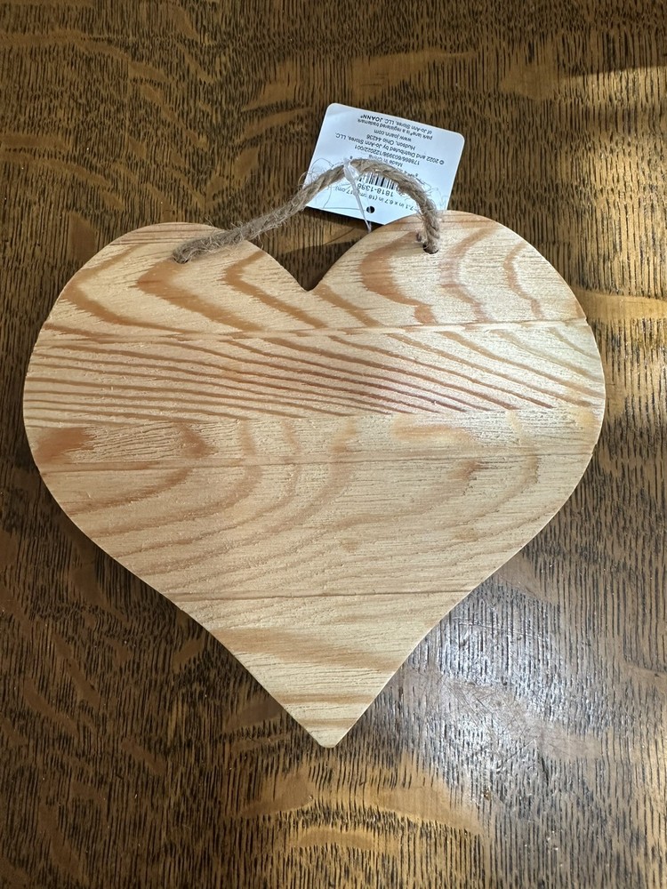 Unfinished Wood Heart Wall Hanging 7×6.5” Wedding Valentine Home Decor DIY