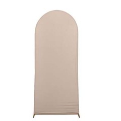 5 ft NUDE Matte Fitted Spandex Round Top Arch Backdrop STAND COVER Party