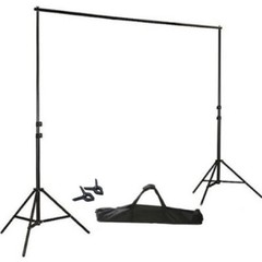 BLACK 8 x 10 ft Photo Backdrop Stand Kit Studio Stage Background Party Wedding