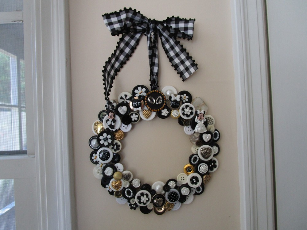 Mickey & Minnie Mouse Wedding Wreath or Candle Ring Disney Hademade Great Gift