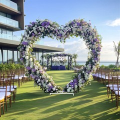 Heavy Duty Heart Wedding Arch Dual Support Flower Balloon Backdrop Stand Decor