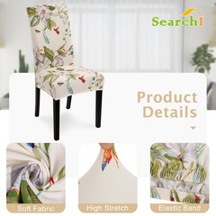 SearchI Dining Room Chair Covers Slipcovers Set of 6, Spandex Super Fit Stret…