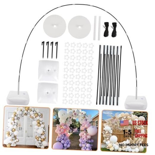 Balloon Arch Kit, 8ft Tall & 9ft Wide Adjustable Balloon Arch Frame Stand