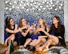7x5ft Royal Blue Backdrop for Party Graduation Photo Backdrop 7X5FT Silver