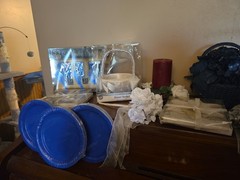 Wedding Accessories And Decorations Lot – Silver, White, Royal Blue
