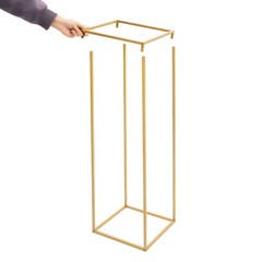 4 Piece Flower Stand Set Gold Metal Rectangular For Wedding Party Table Decor