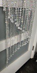 SPIRAL ACRYLIC CRYSTAL CHANDELIER 46” Beaded Preowned Wedding Decor Girl Room