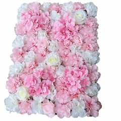 6 Pcs Artificial Silk Flower Wall Panel Rose Floral Wedding Party Backdrop Decor
