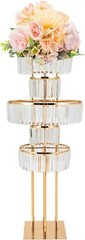 Wedding Gold Vases Centerpieces Luxurious Crystal Flower Stand 5 Tier