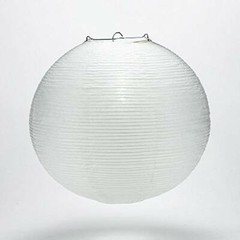 Quasimoon 16″ White Fine Line Premium Even Ribbing Paper Lantern, Extra Sturd…