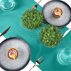 10 Pack Satin Table Runners – 12×108 Inch, Wedding & Party Decor,Bright & Aqua