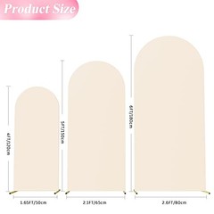 Set of 3 Wedding Arch Cover Spandex Fitted Wedding Arch 4FT, 5FT, 6FT Beige
