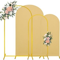 Wedding Arch Stand Set 2pcs Spandex Cover Portable Backdrop Elegant Decor Party