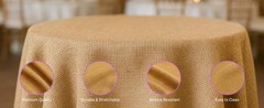 Efavormart 3 Tier Rustic Elegant Ruffled Burlap Table Skirt for Kitchen Dining