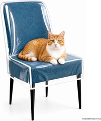 2 Pack Clear Plastic Dining Chair Covers, Waterproof Dining Chair Protectors wit