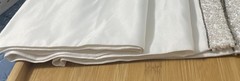 White Bridal Satin With Beaded Ends. 15.75” X 94” Double Sided Table Decor