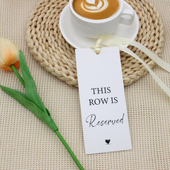 12 Pack Wedding Reserved Seating Tags for Chairs,This Row Is Reserved Signs with