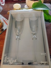 2018 Studio His & Hers Bride & Groom Fluted Cylinder Toasting Glasses Wedding