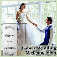 Yousoontic Welcome to Our Wedding Linen Rustic Wedding Welcome Banner Plain C…