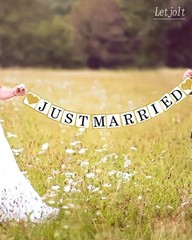 Wedding Banner Decorations Just Married Paper Wedding Garland Supplies Propos…