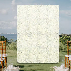 Silk Artificial White Hydrangea Flower Wall Panels 15.74” x 23.6” – 5 Pack