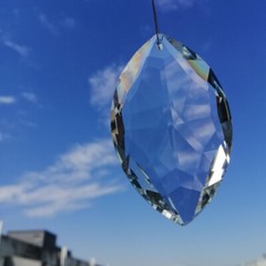 10Pcs 60mm Clear K9 Crystal Horse-Eye Drop Prism Pendant Lamp Lighting Parts