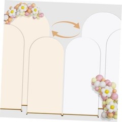 Arch Backdrop Cover Set of 3 Double Color 6FT+6.6FT+7.2FT White+Crean