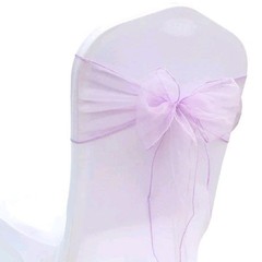20 pcs Sheer Chair Bow Sash 100″x 6″ Light Lilac Wedding Party Banquet Organza