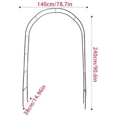 240x140cm Dark Green Garden Arch Metal Wedding Trellis Plant Support